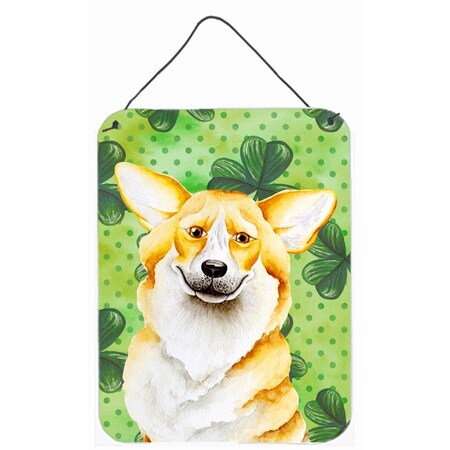 Carolines Treasures Corgi Shamrocks Wall or Door Hanging Prints CK1397DS1216